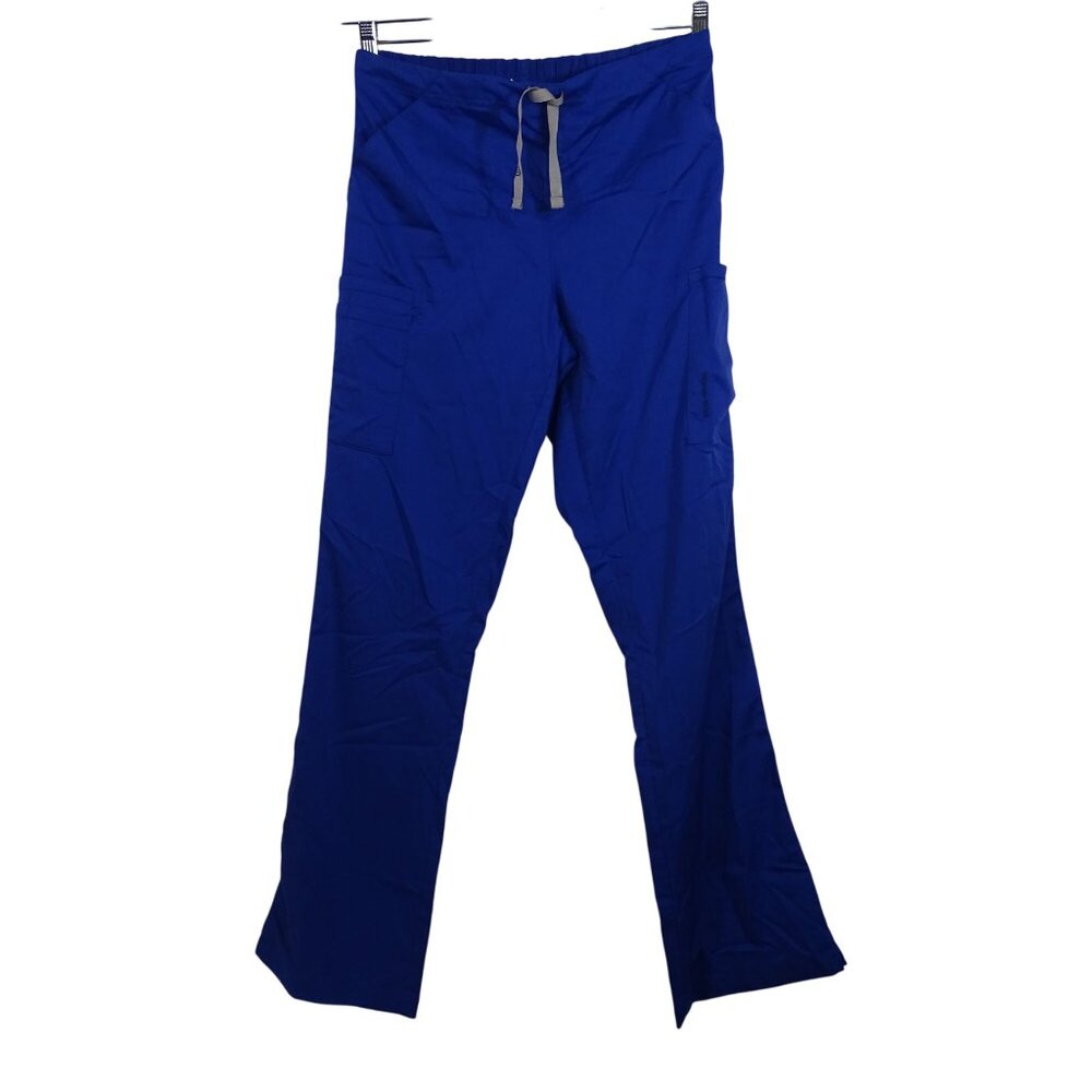 Spread Good Cheer Royal Blue Scrub Pants Bootcut Women Size S TALL With Pockets